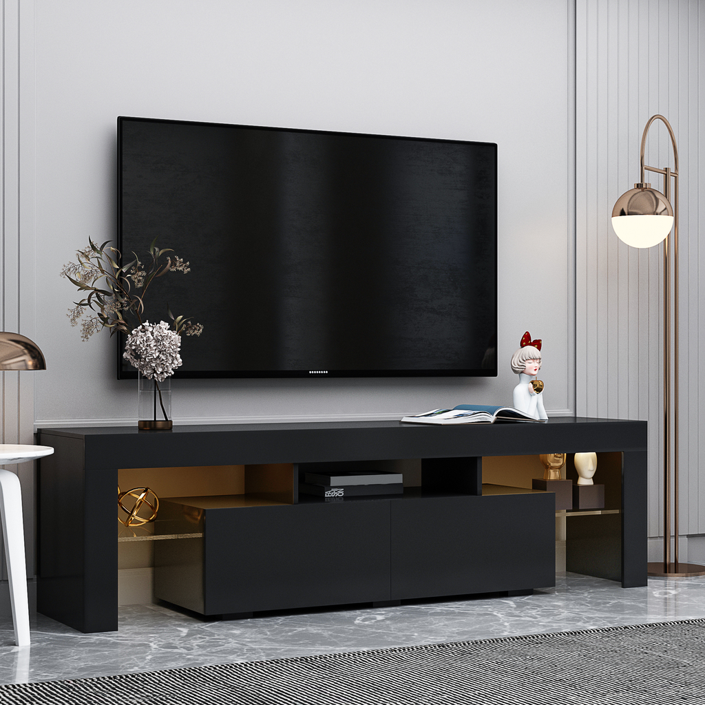 Modern Remote Control 20 Colors LED Lights TV Stand