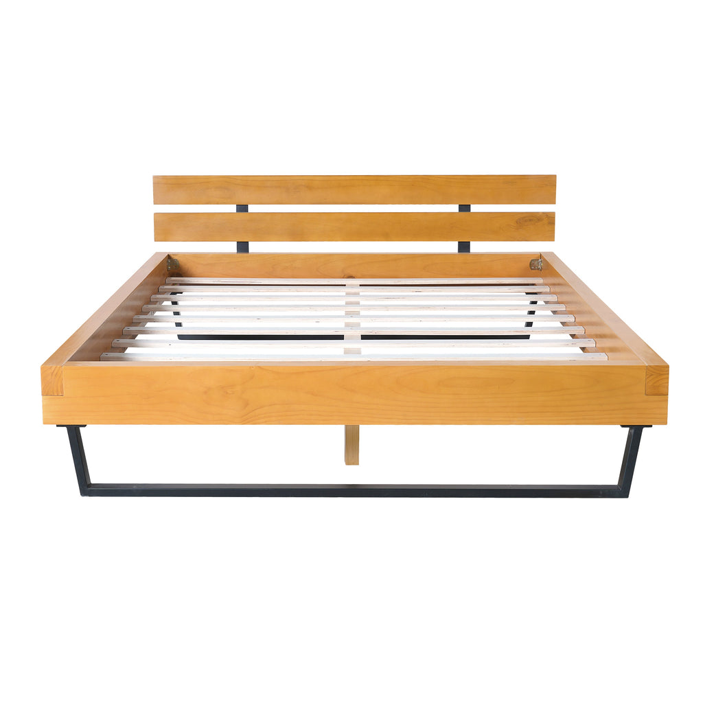 Natural Pine Wood Queen/King Size Bed Frame