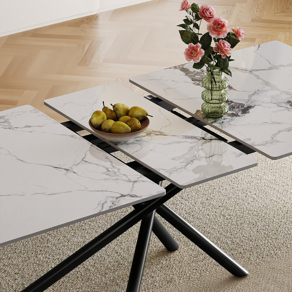 59-inch Modern rectangle Expandable Dining Table