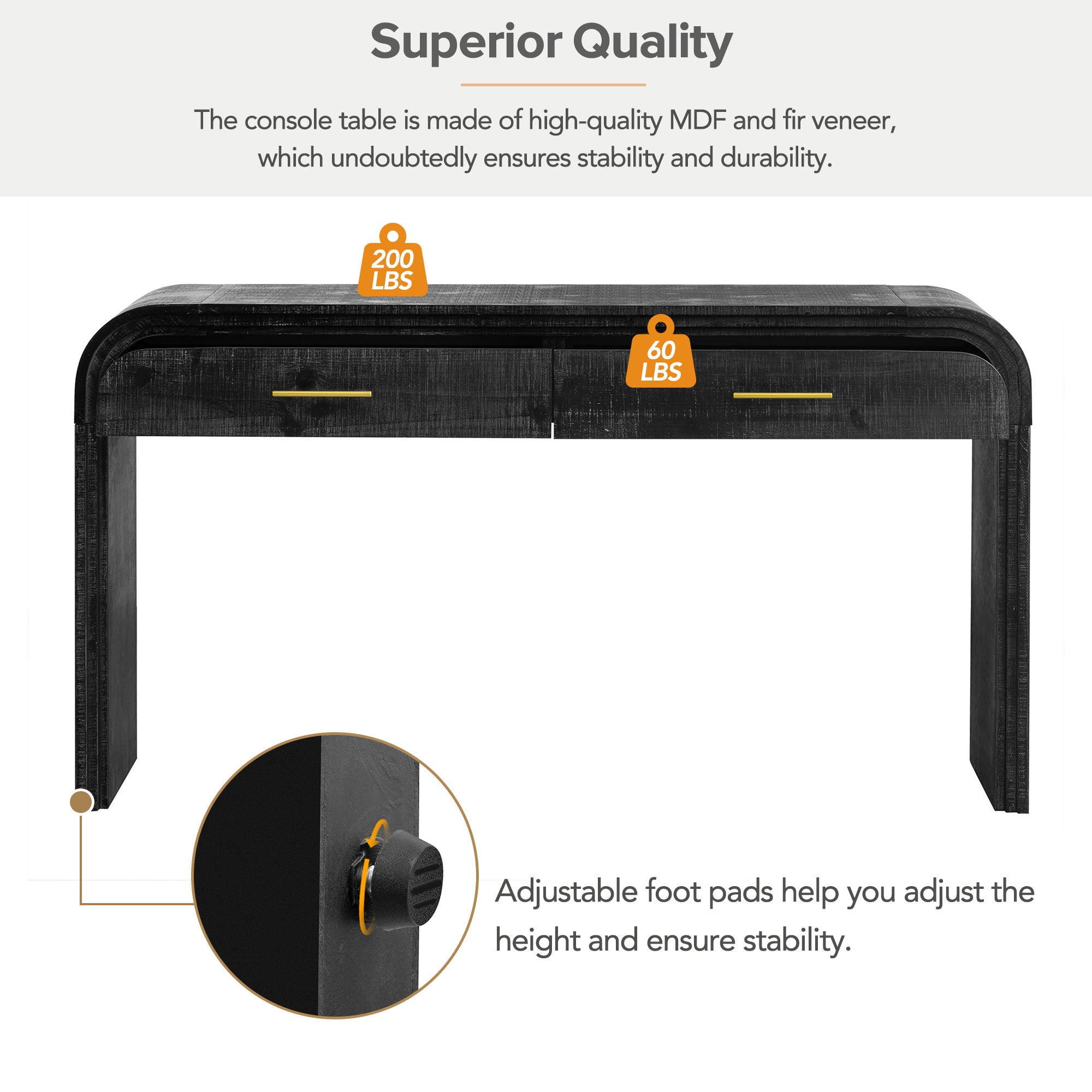 Unique Retro Silhouette Console Table with Open Style