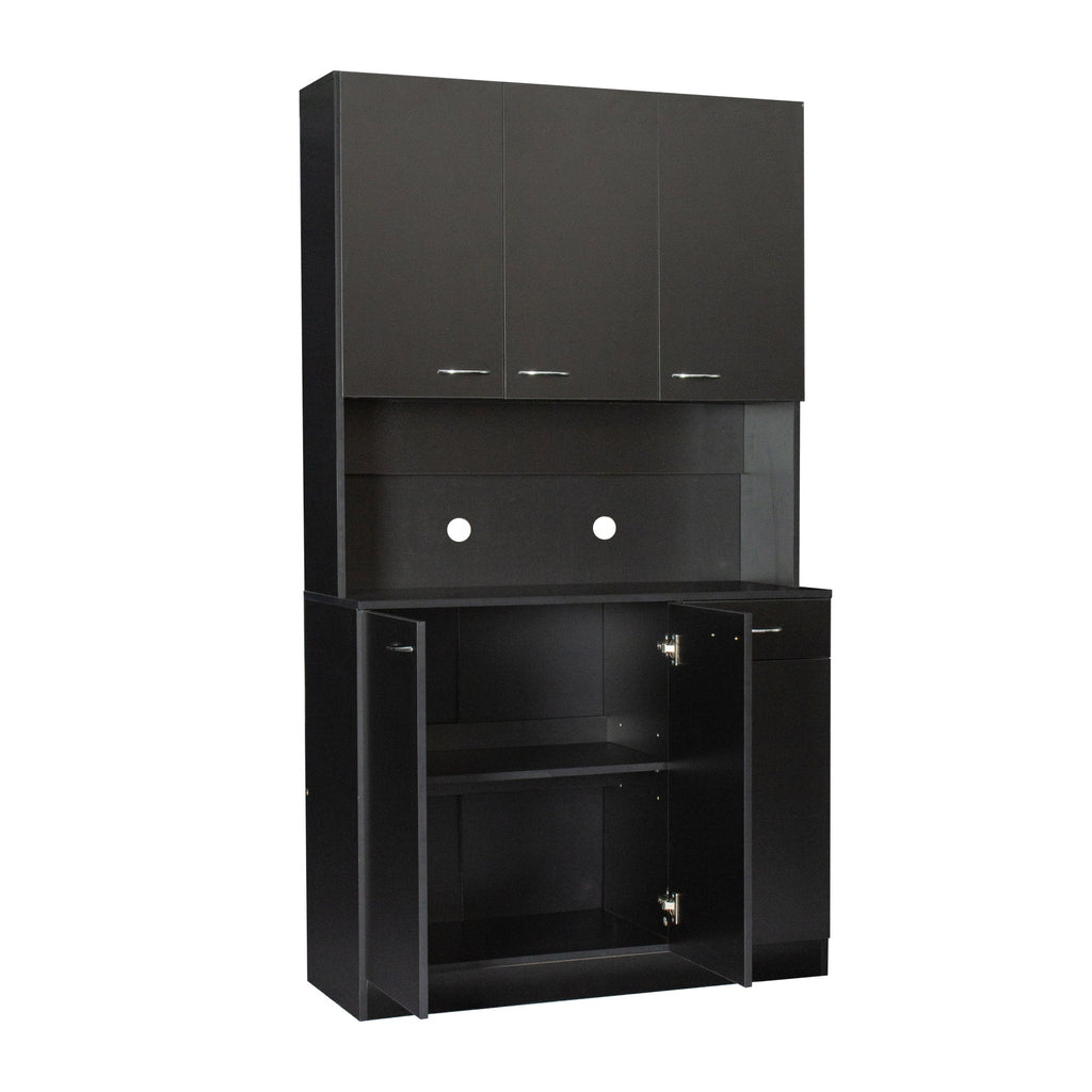 70.87' Tall White Kitchen Cabinet with 6-Doors
