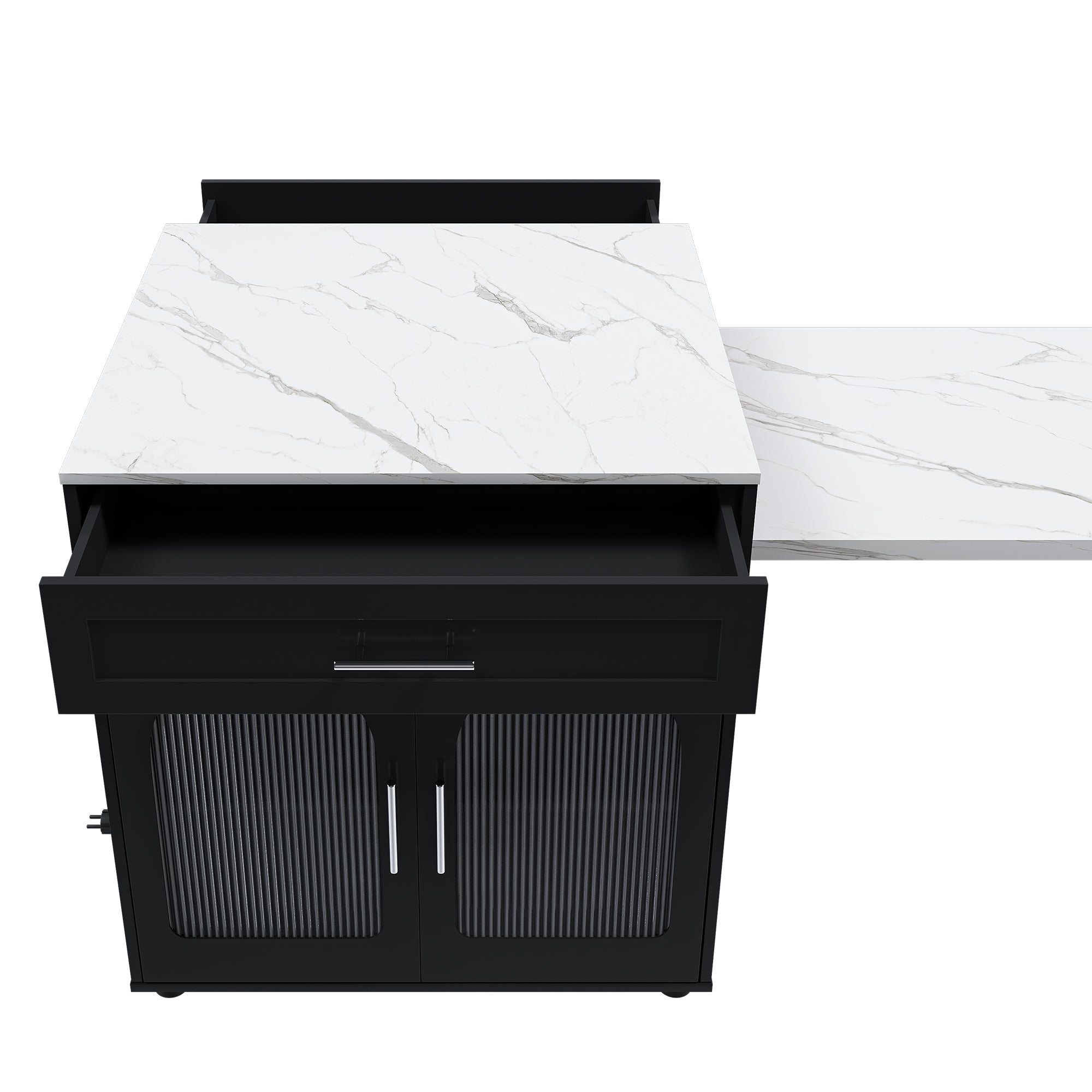 Expandable Kitchen Island with Dining Table