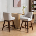 Upholstered Swivel Counter Height Bar Stools with Nailhead Trim (Set of 2)