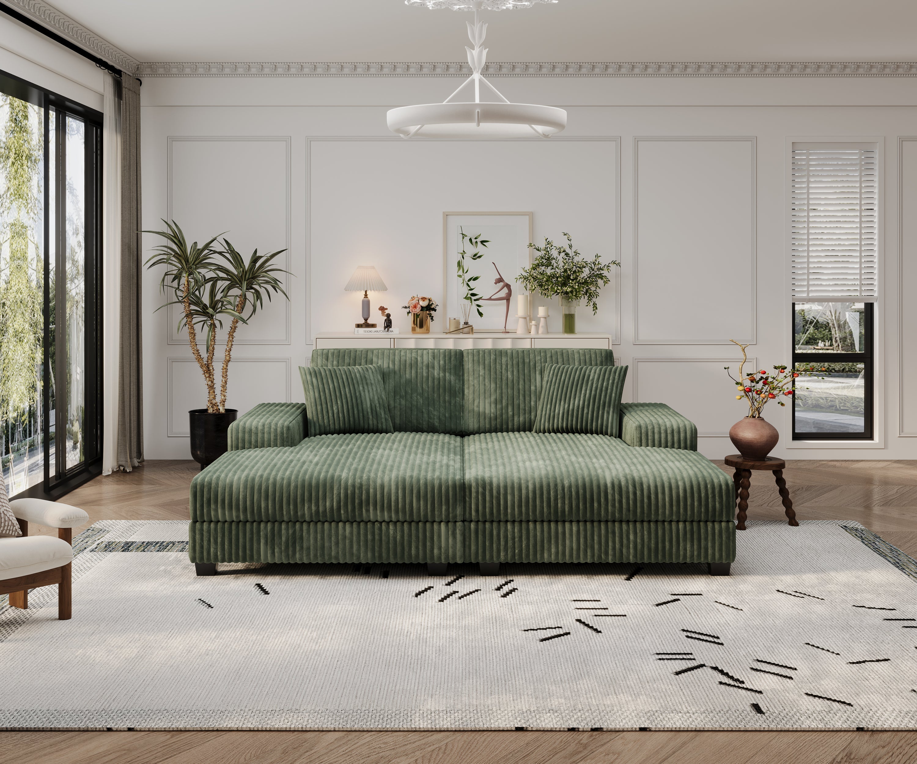 Convertible Sleeper Sectional Sofa with Storage