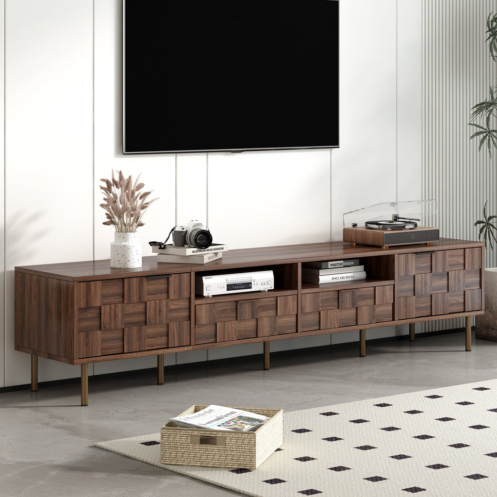 Mid Century TV Stand with 2 Drawers