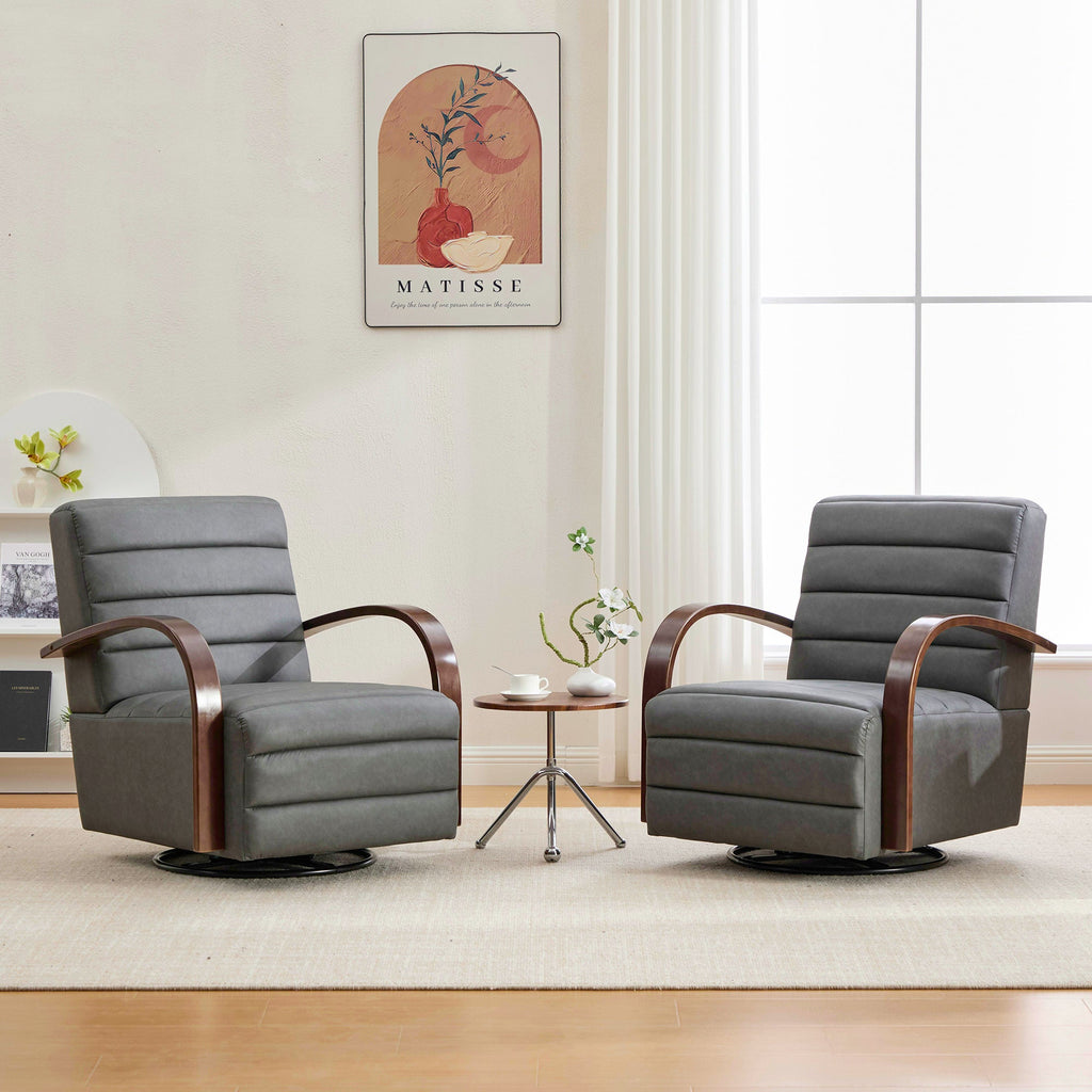 Modern Upholstered 360° Swivel Accent Chair