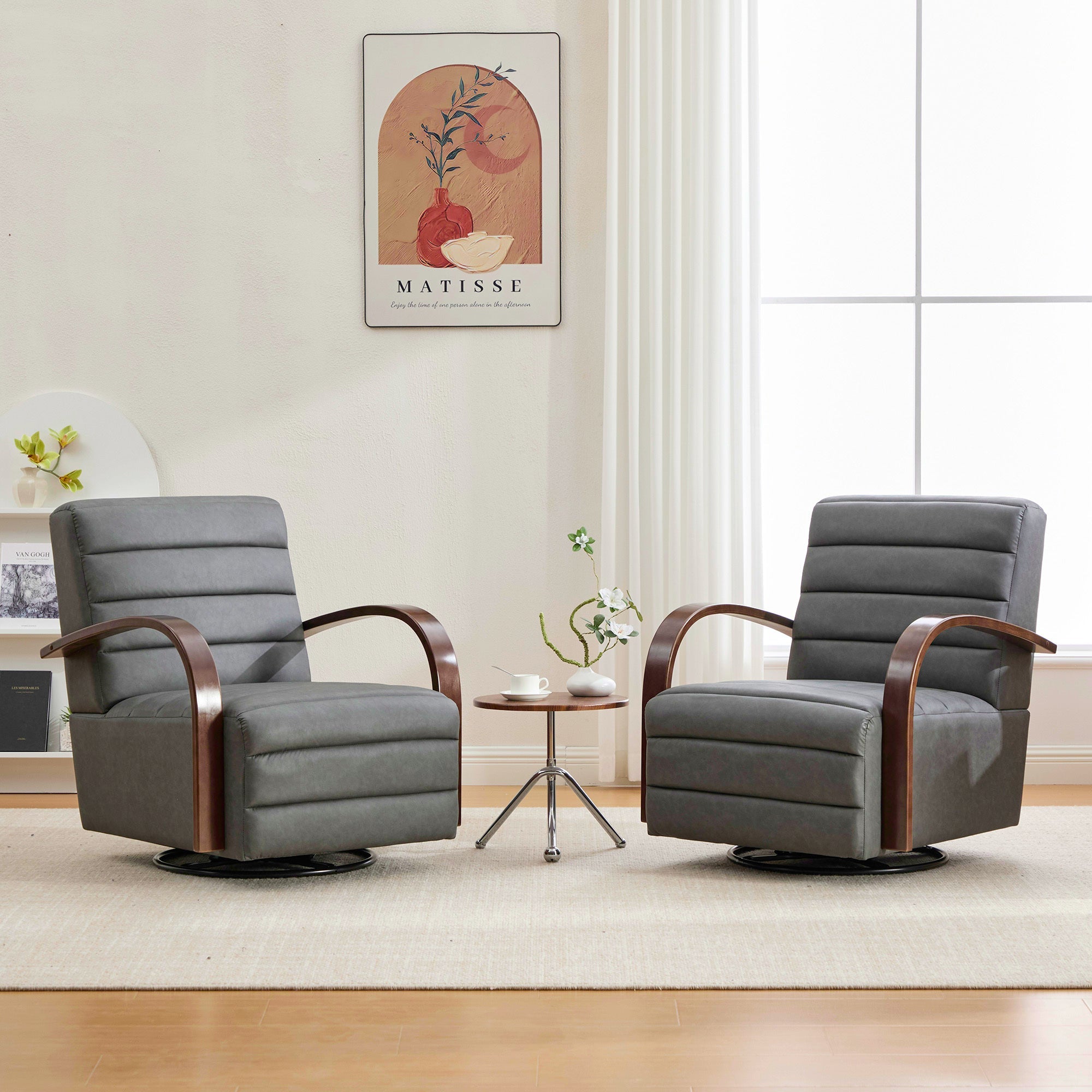 Modern Upholstered 360° Swivel Accent Chair