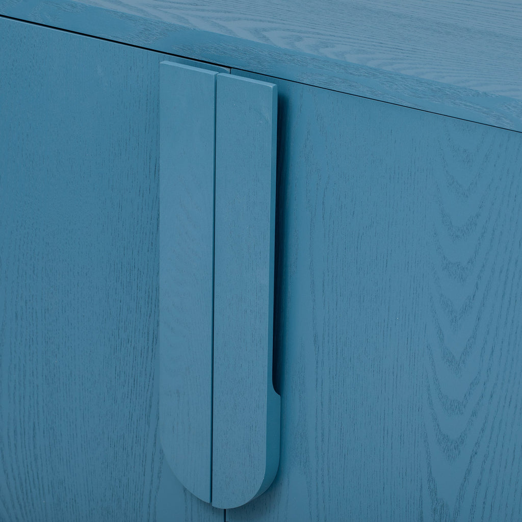 Wood Storage Cabinet with Unique Arc Handles