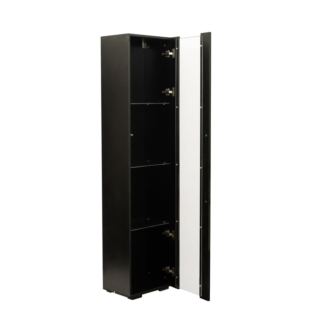 Black Side Cabinet with Aluminum Strip Lamp