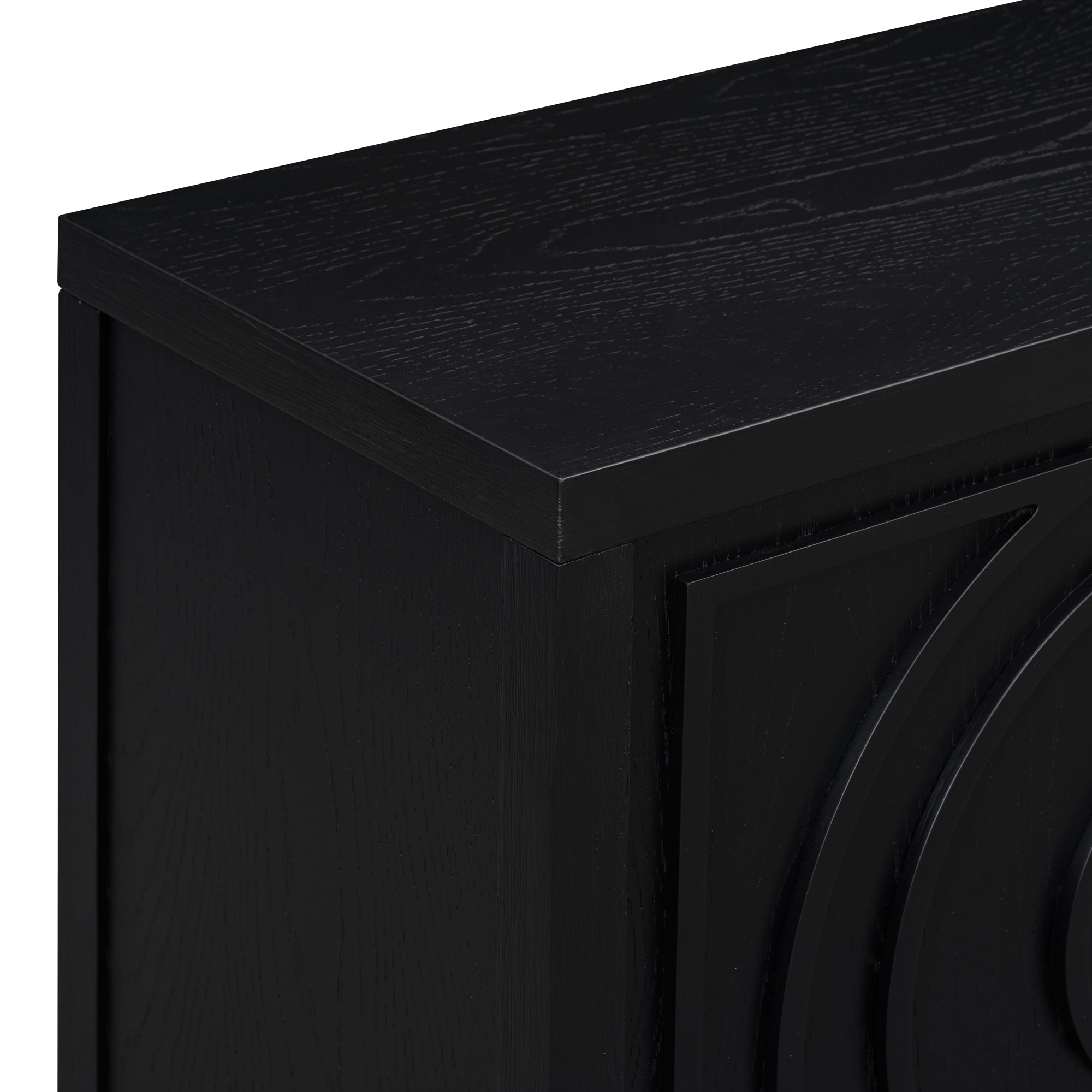 60" Circular Groove Design Sideboard Door for Living Room