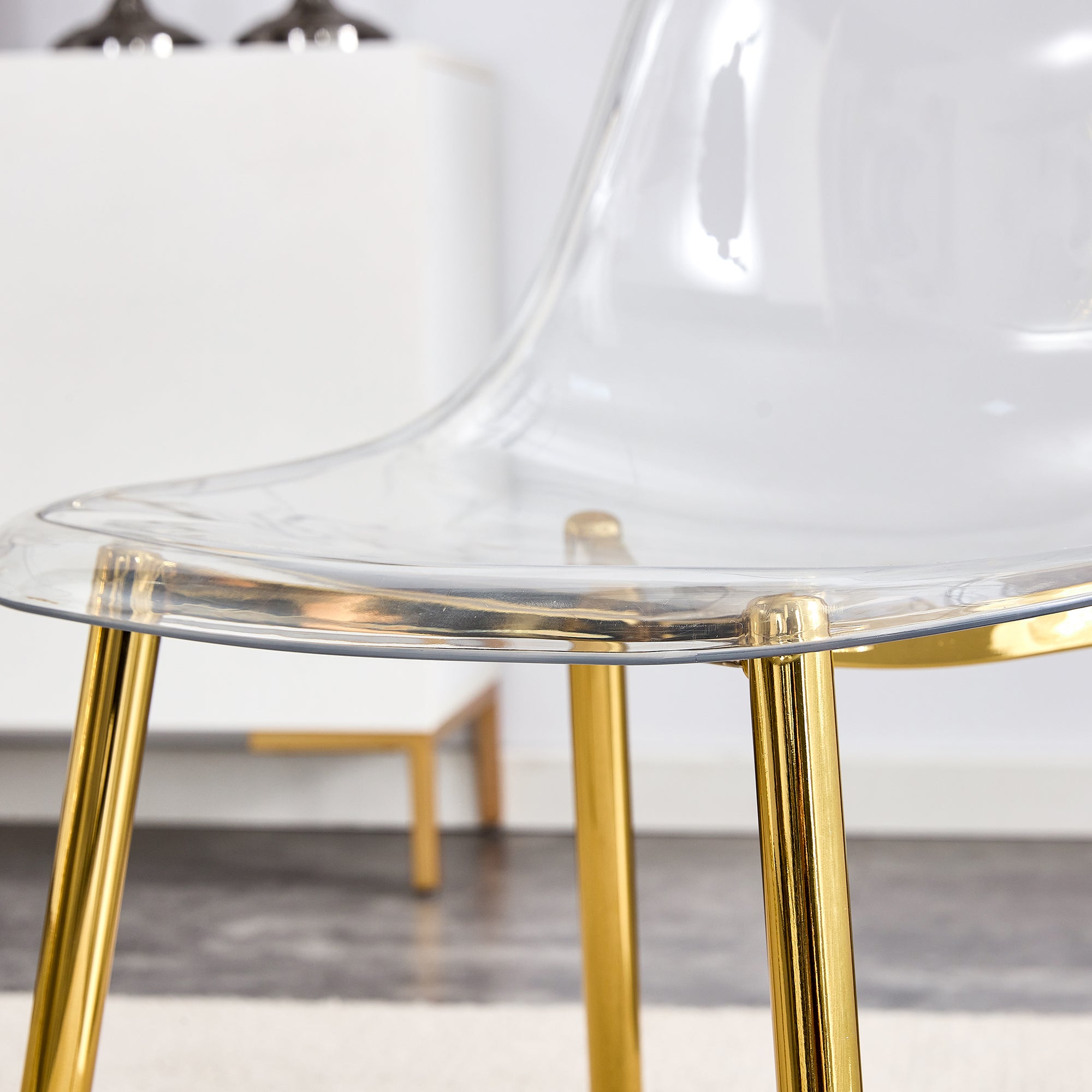 Modern Minimalist Transparent Metal Dining Chairs