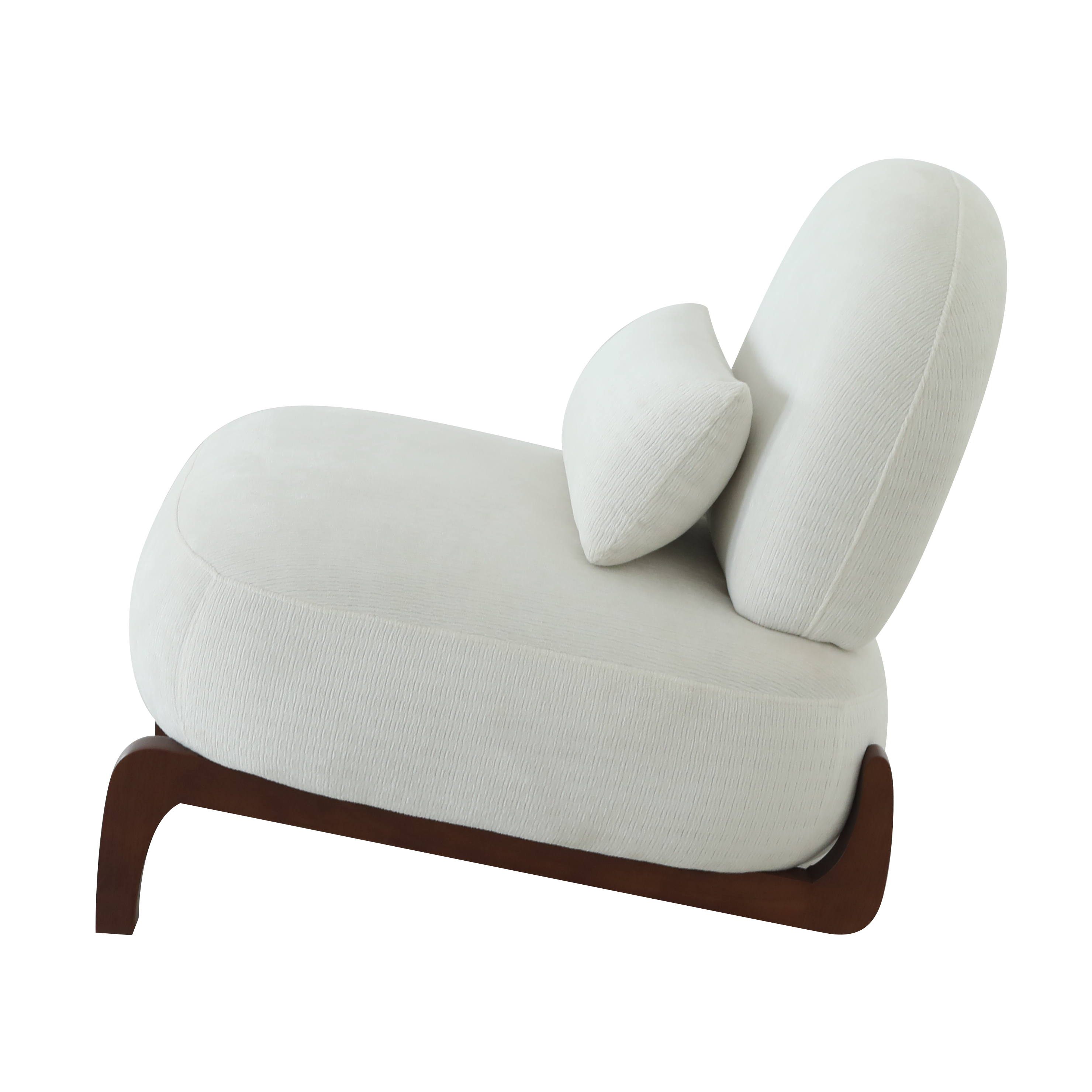 Velvet Accent Chair with Solid Wood Legs