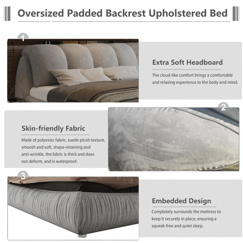 Queen Size Luxury Upholstered Platform Bed