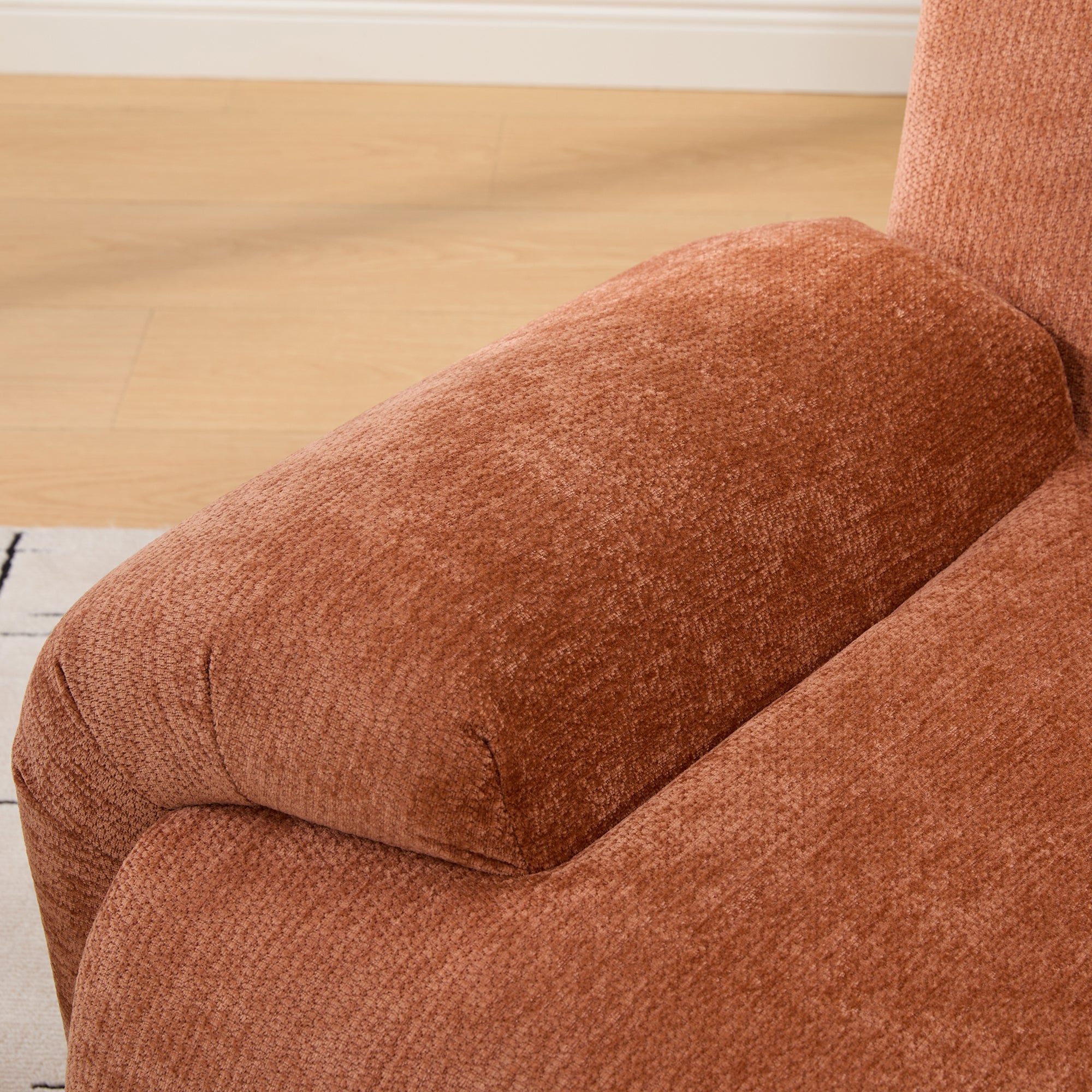 Modern Chenille Vertical Stripe Accent Chair