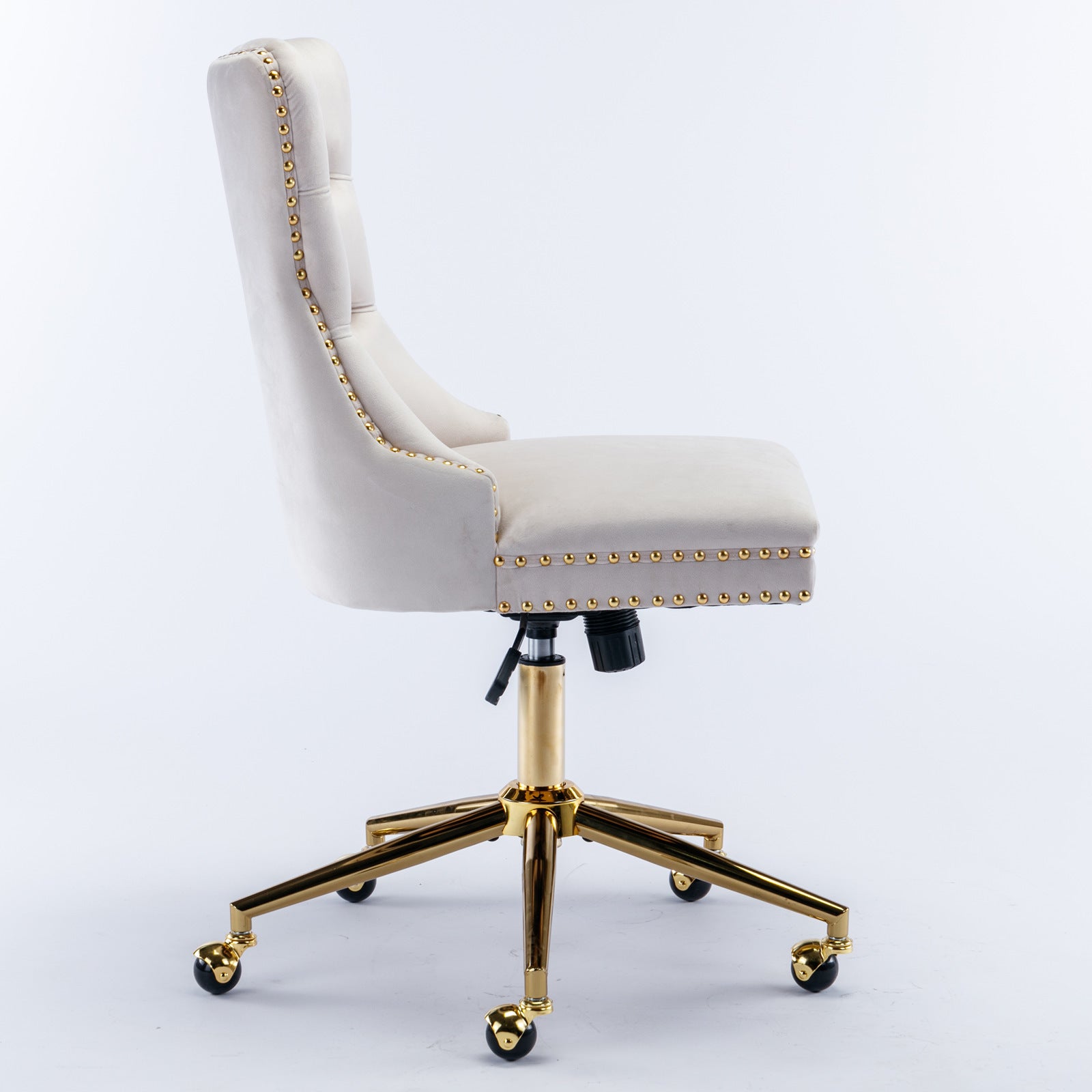 Adjustable Velvet Upholstered Tufted Button Home Office Chair