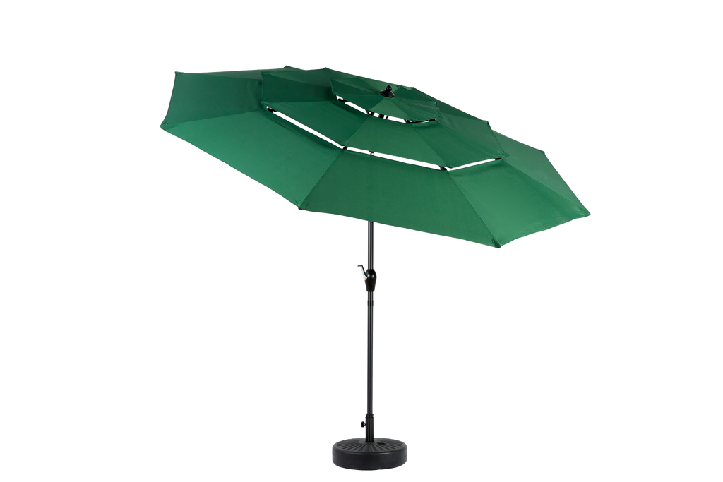 10ft 3-Tier Aluminium Patio Umbrella with Auto-Tilt (No Base)