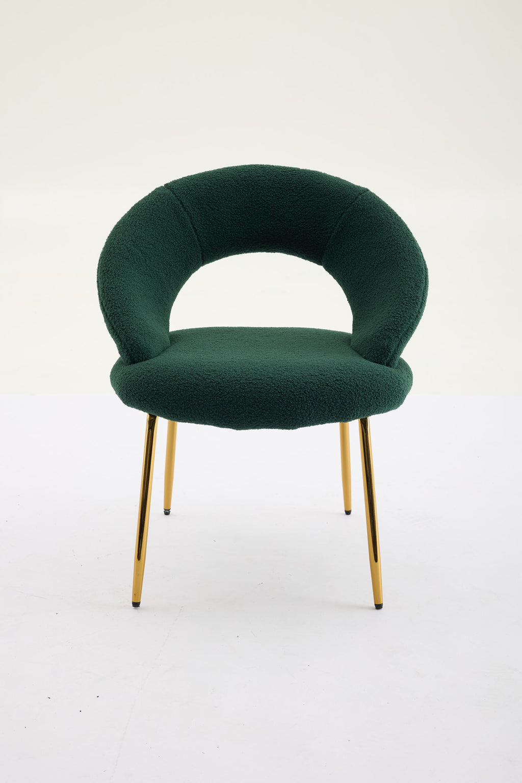 Velvet/Teddy Fabric Dining Chairs with Curved Backrest