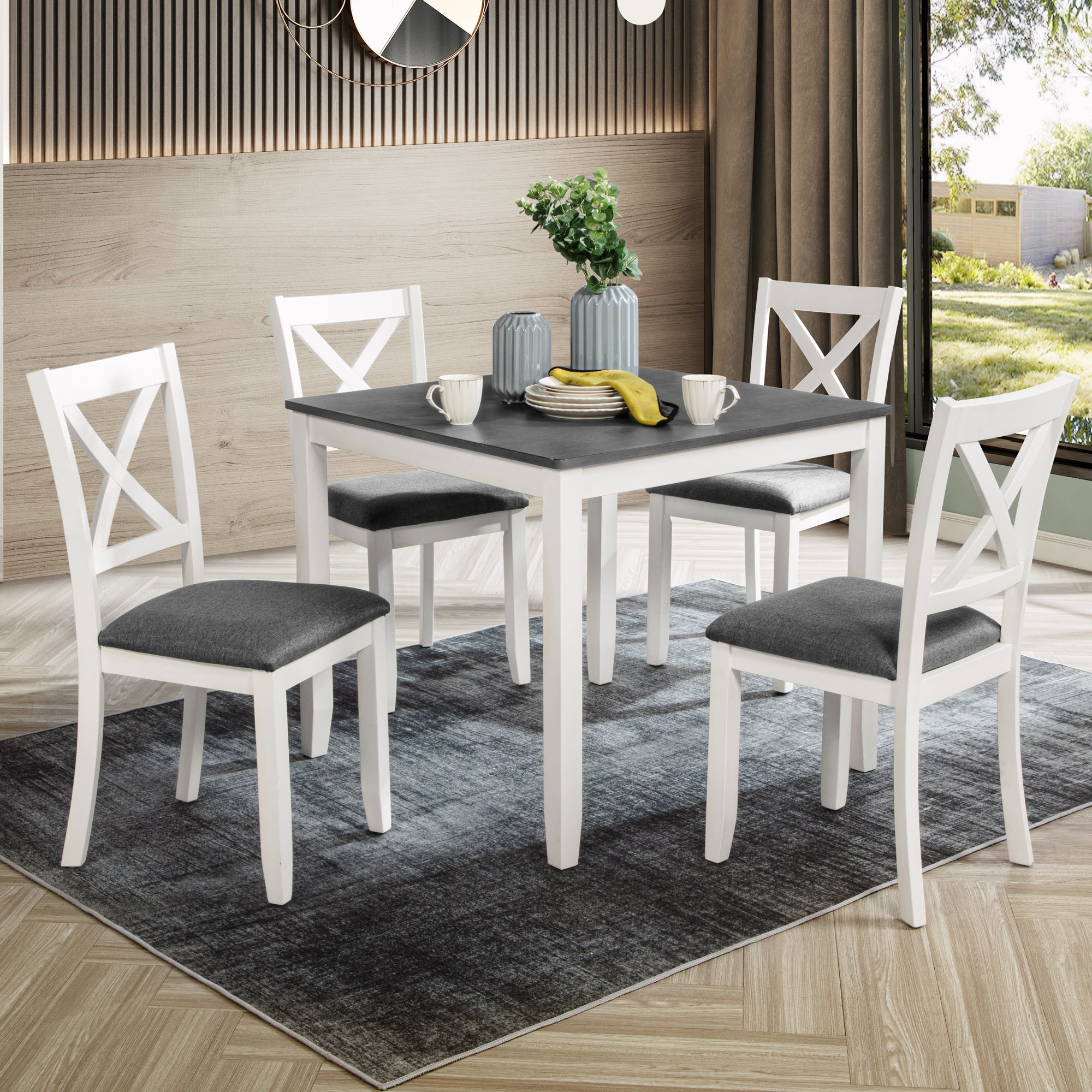 Modern 5-Piece Dining Table Set