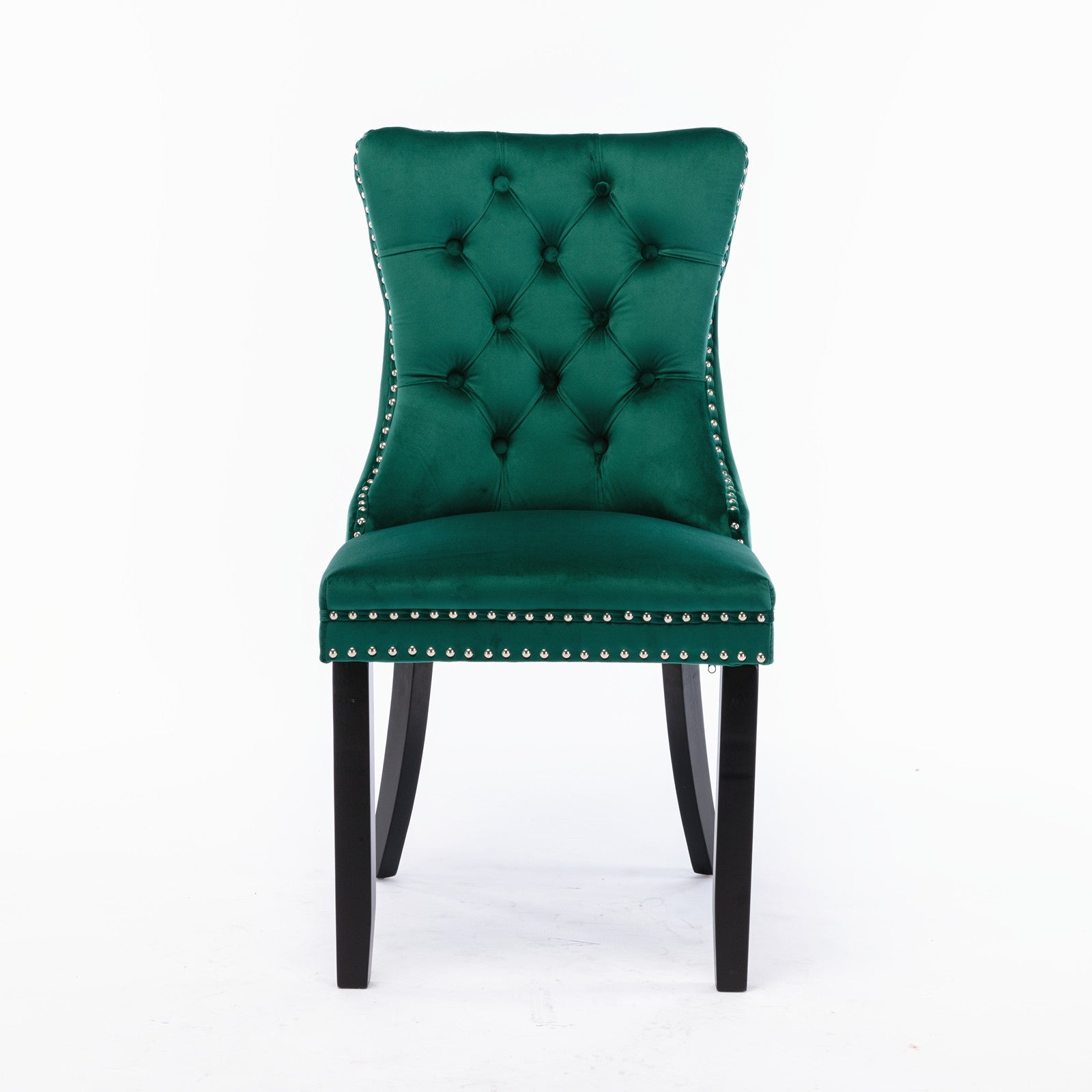 Modern High-end Tufted Solid Wood Velvet Dining Chair(Set of 2)