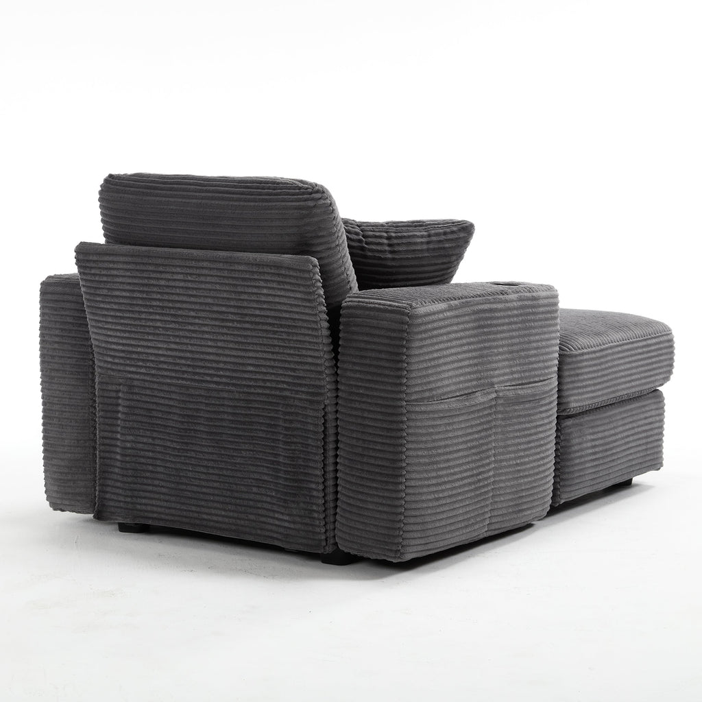 Corduroy Upholstered Chaise Lounge Sofa
