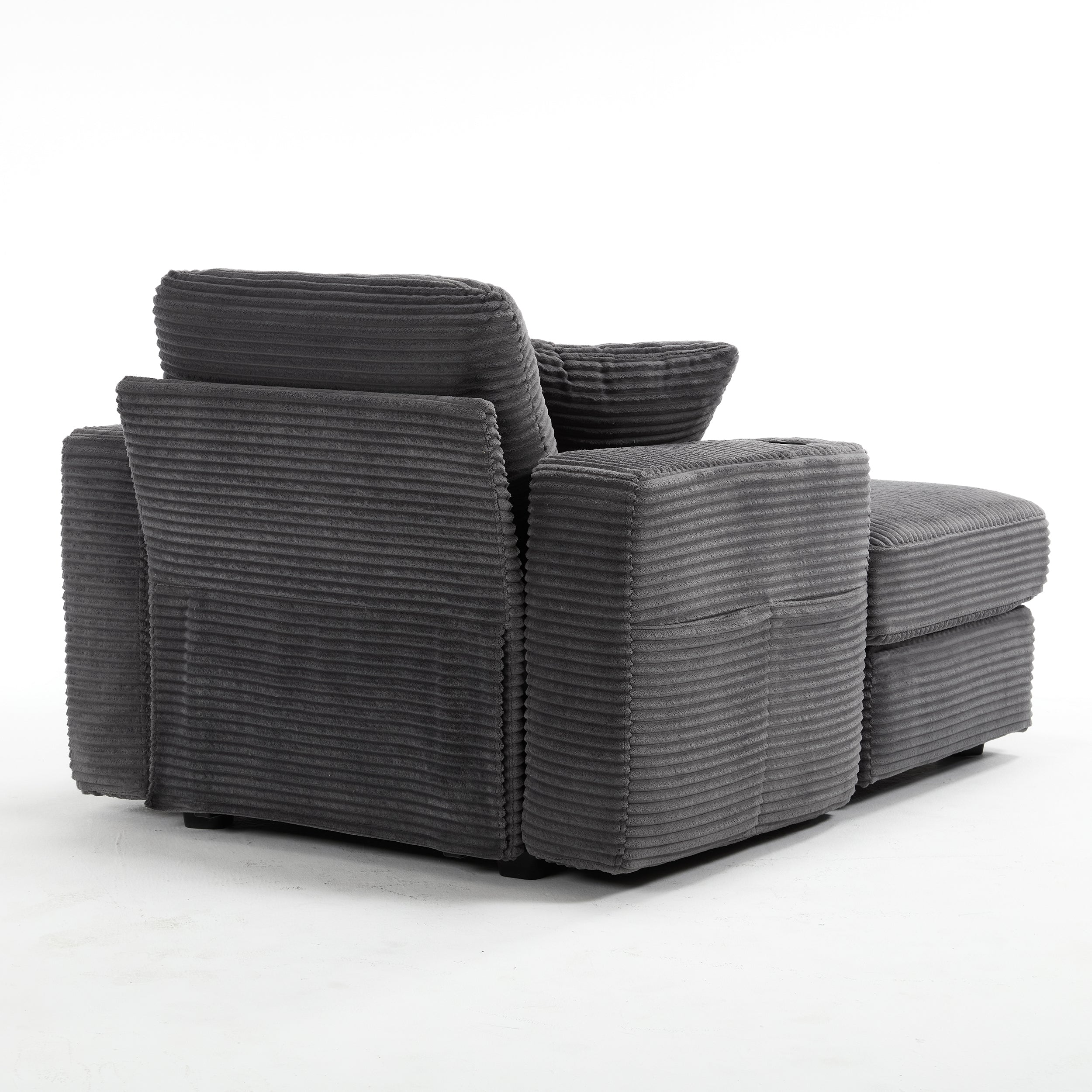 Corduroy Upholstered Chaise Lounge Sofa