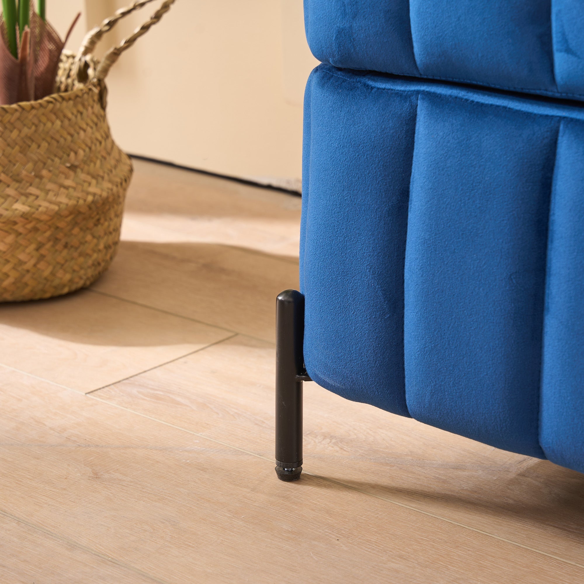 49.21' Wide Velvet Storage Soft Bench Footstool Ottoman