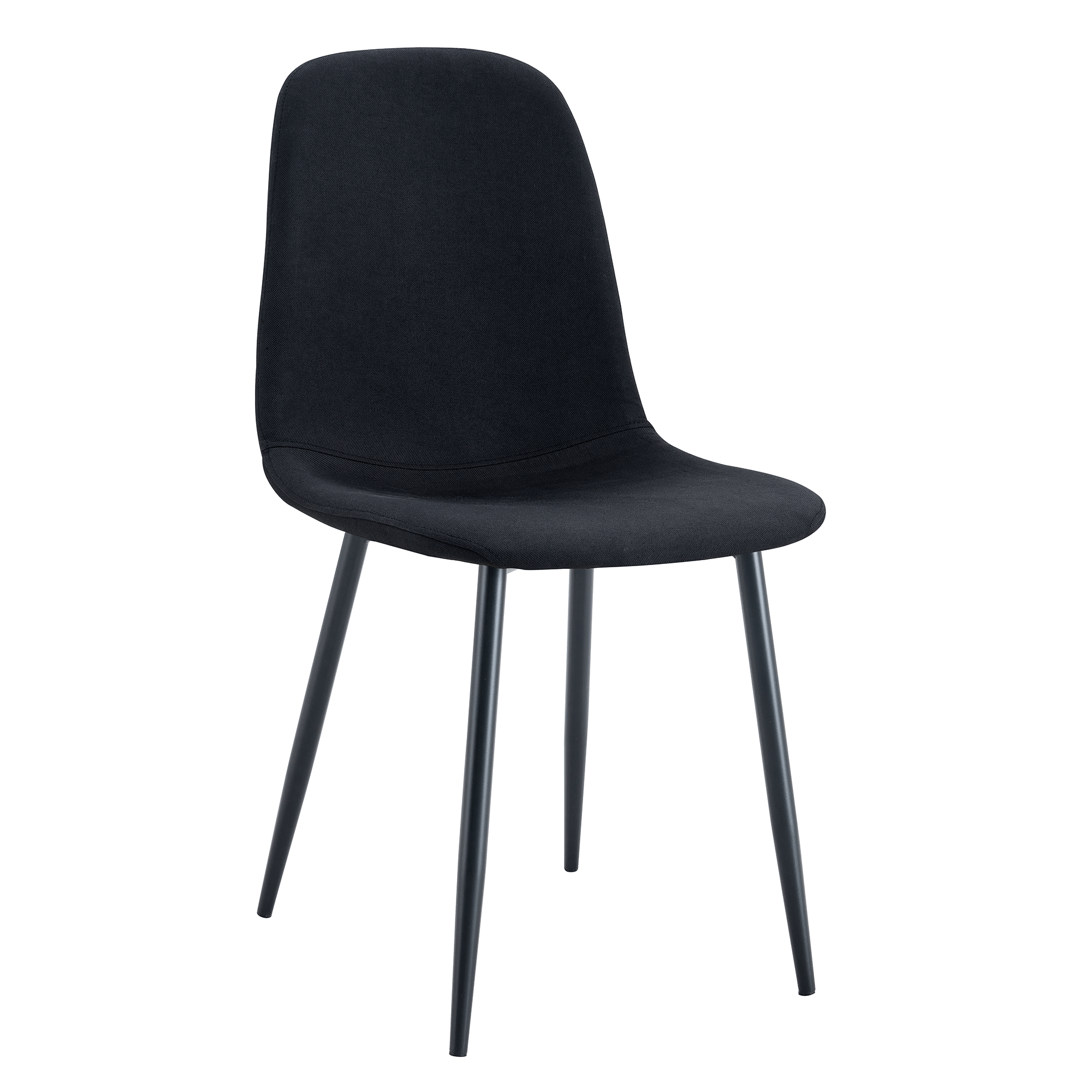 Luxury Simple Chair Black Linen Dining Chair  (Set of 4)