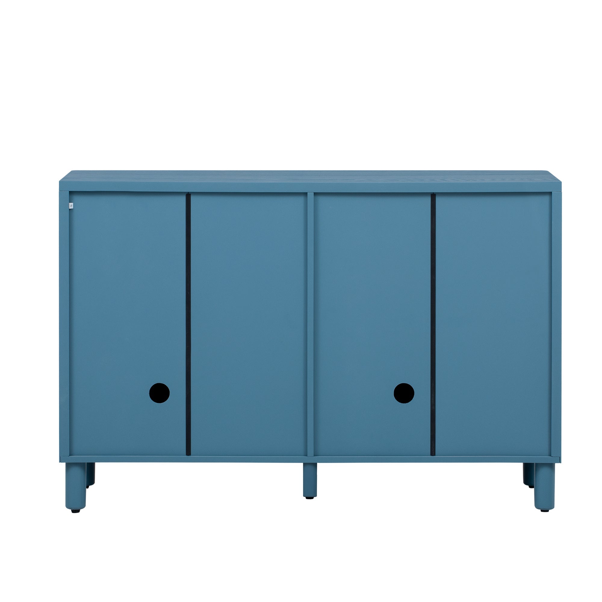 Wood Storage Cabinet with Unique Arc Handles