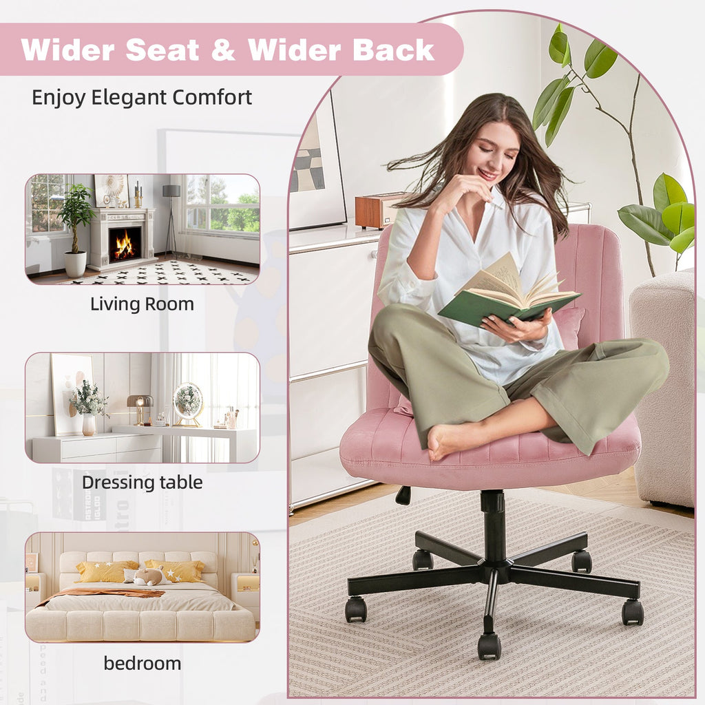 Criss Cross Armless Office Chair with Wheels