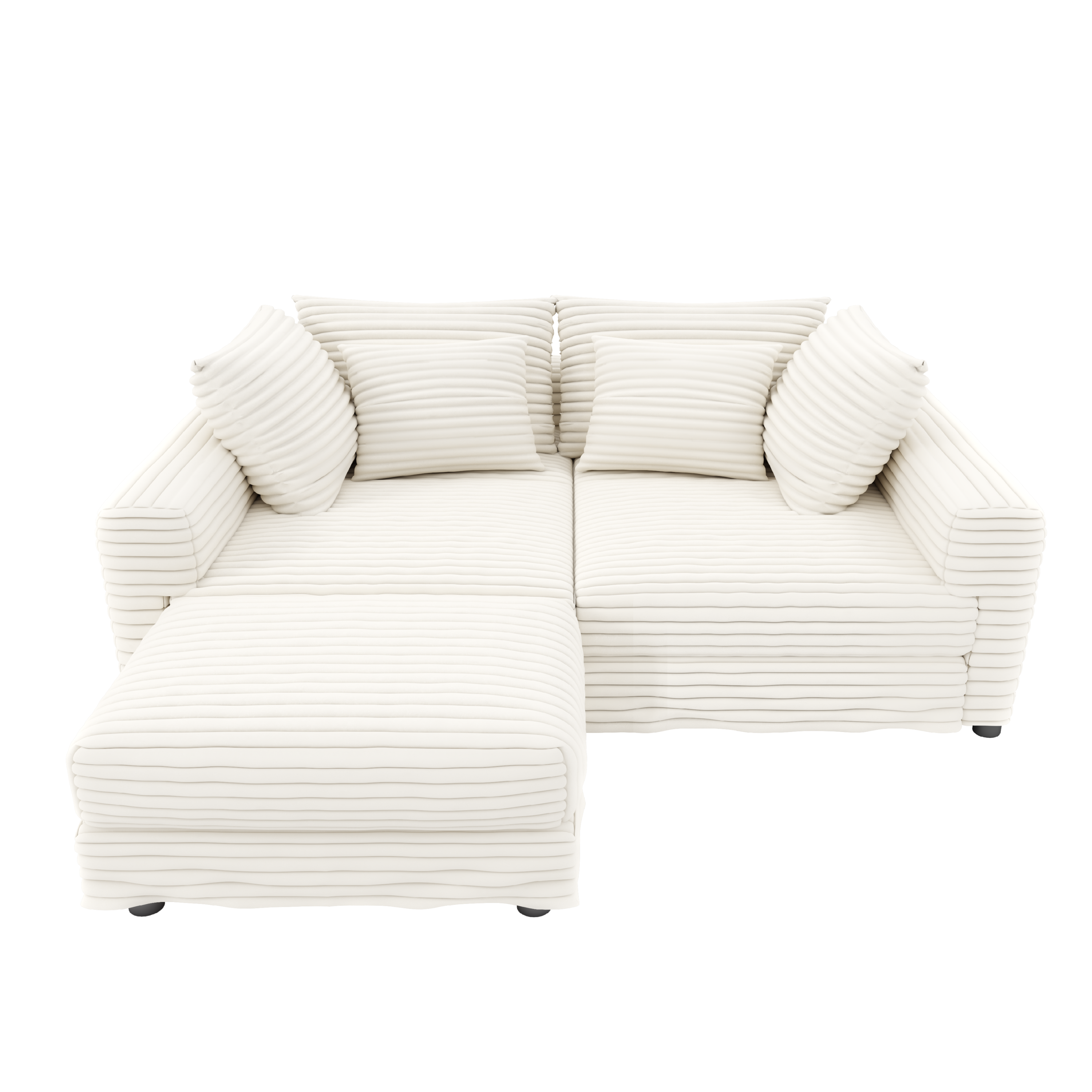 Modern 4 Seat Comfy Upholstered Sofa + Ottoman Option