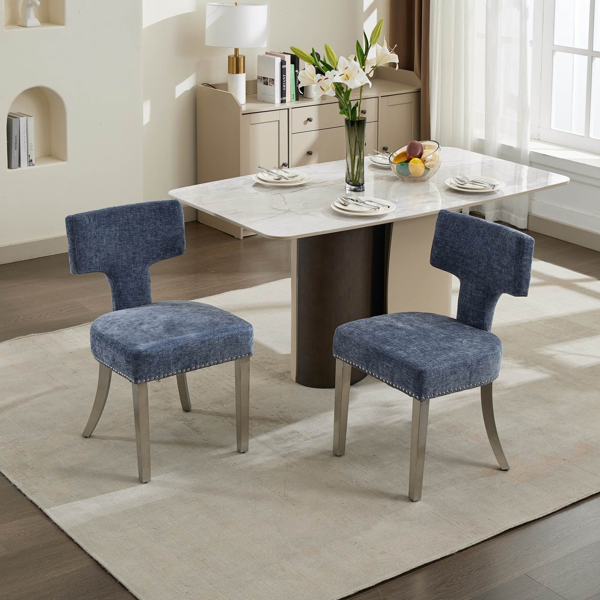 Mid Century Modern Dining Chairs  (Set of 2)