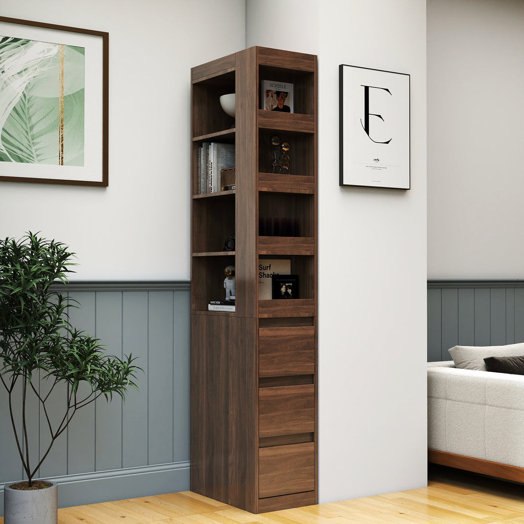 70.87' H Modern Wooden Tall Bookshelf Bookcase