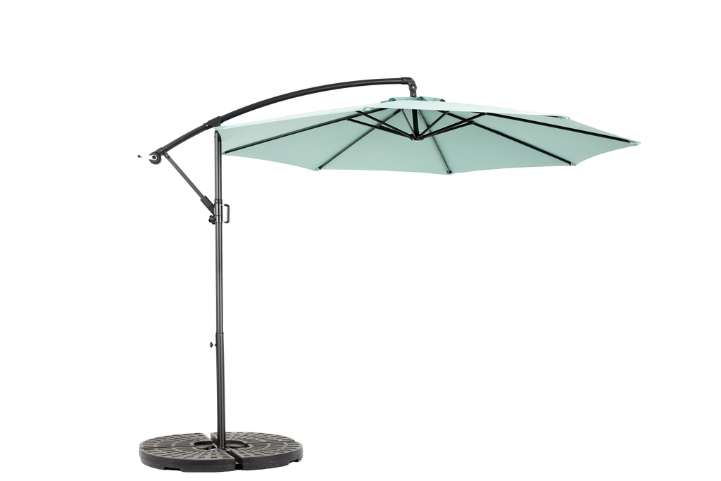 10ft Offset Patio Umbrella w/Tilt & Polyester Shade & 8 Ribs – No Base