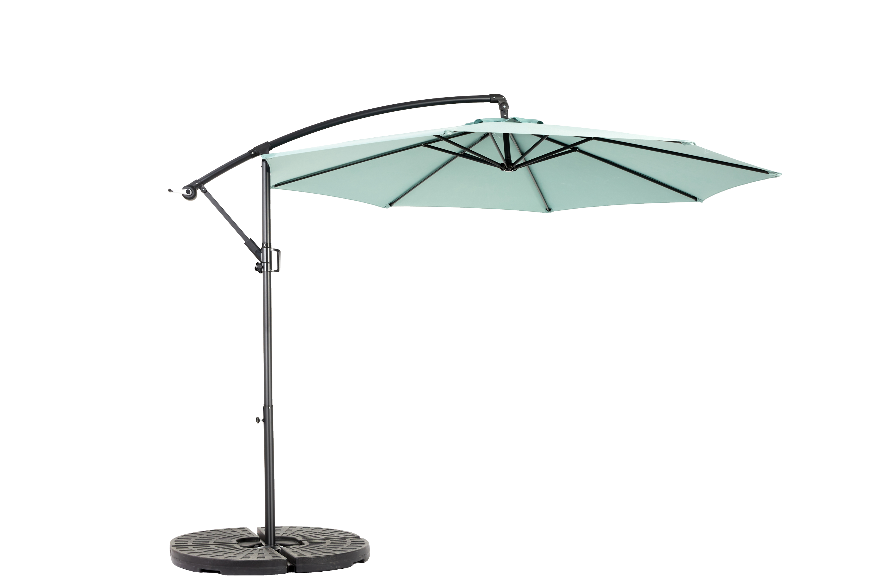 10ft Offset Patio Umbrella w/Tilt & Polyester Shade & 8 Ribs – No Base