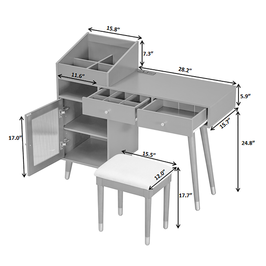 Modern Makeup Vanity Desk with Drawers