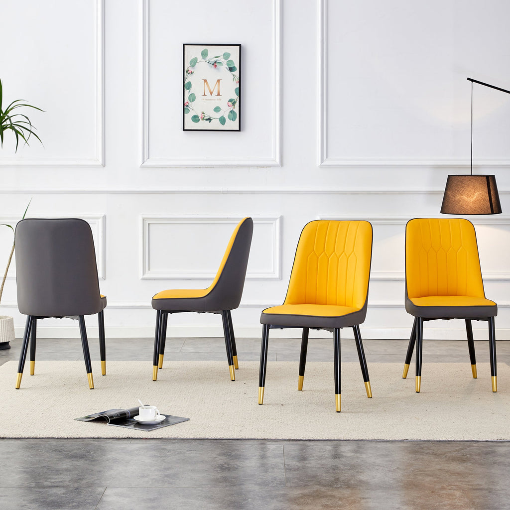 Modern PU Artificial Leather Dining Chairs (Set of 4)