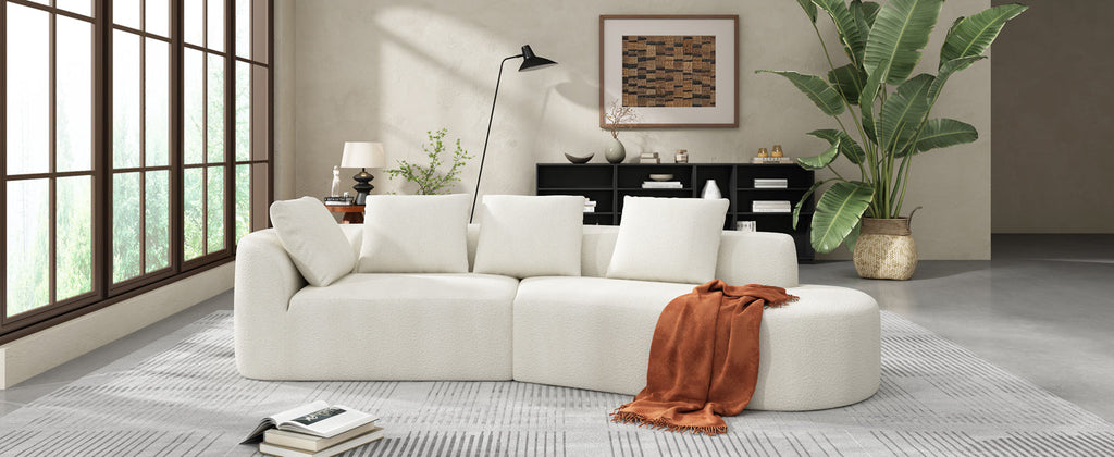 116' Modern Curved Sectional Sofa for Living Room