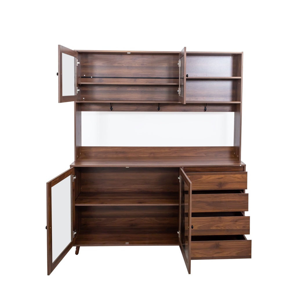63' W Large Kitchen Hutch Cabinet