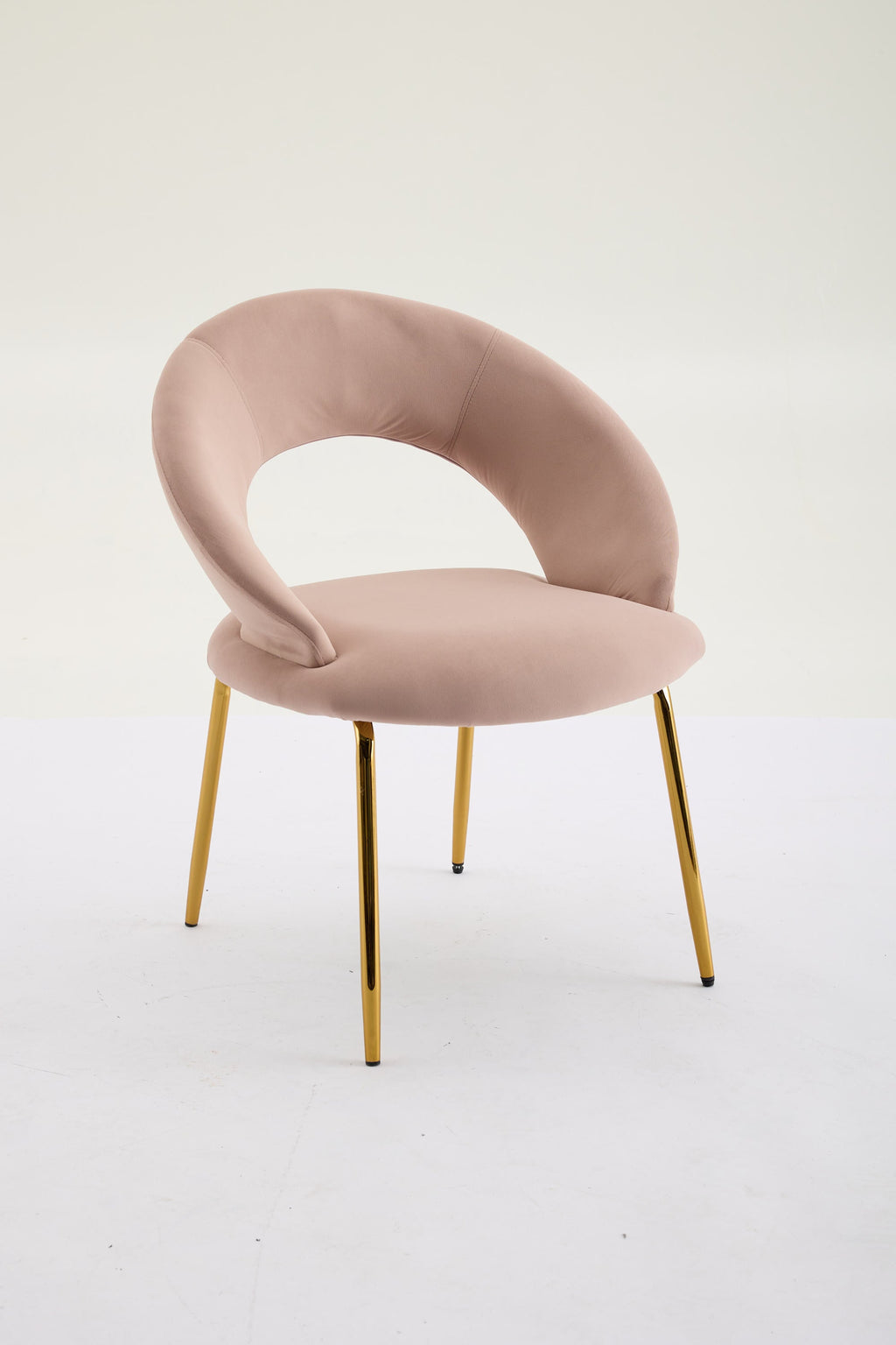 Velvet/Teddy Fabric Dining Chairs with Curved Backrest