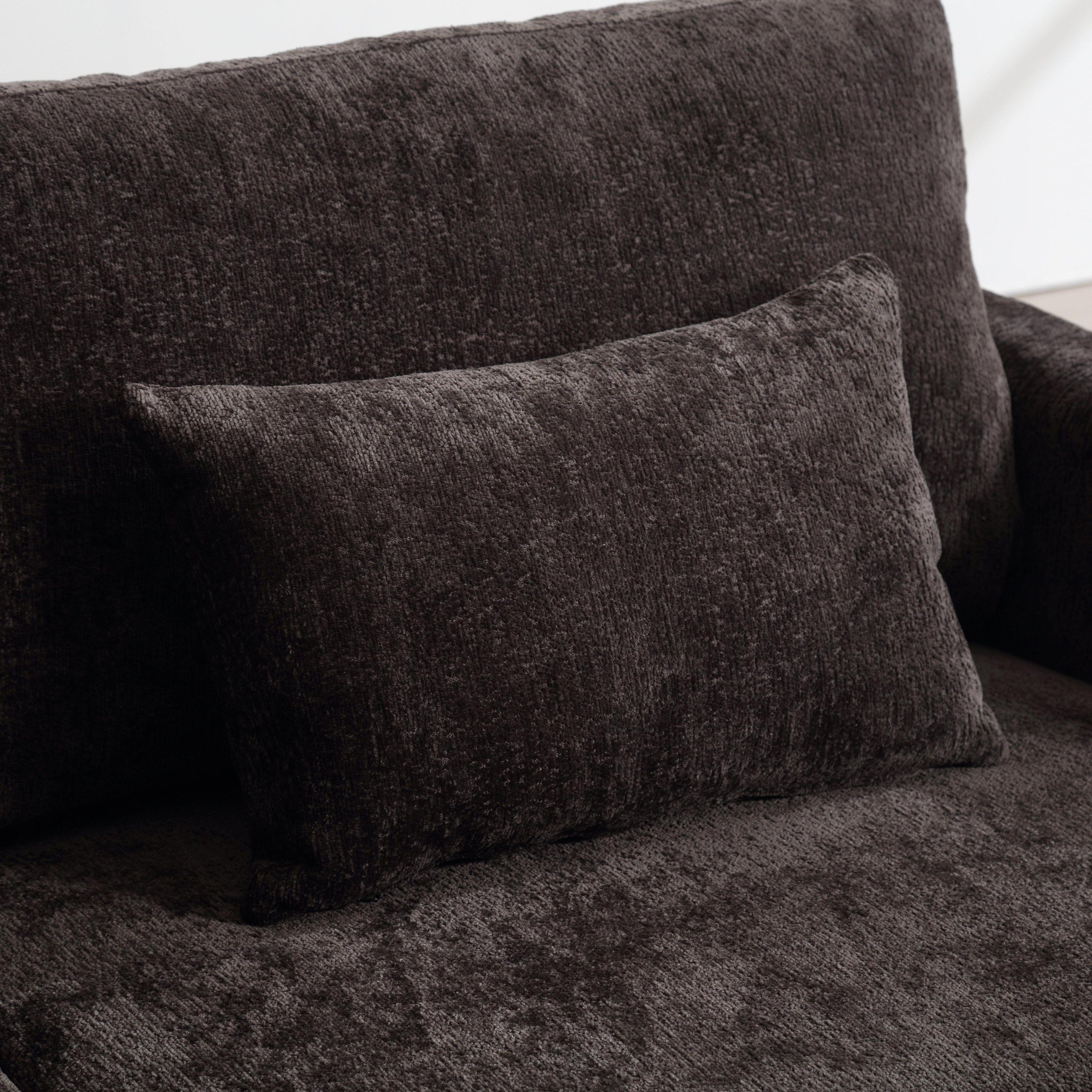 Mid Century Modern Chenille Fabric Loveseat Sofa