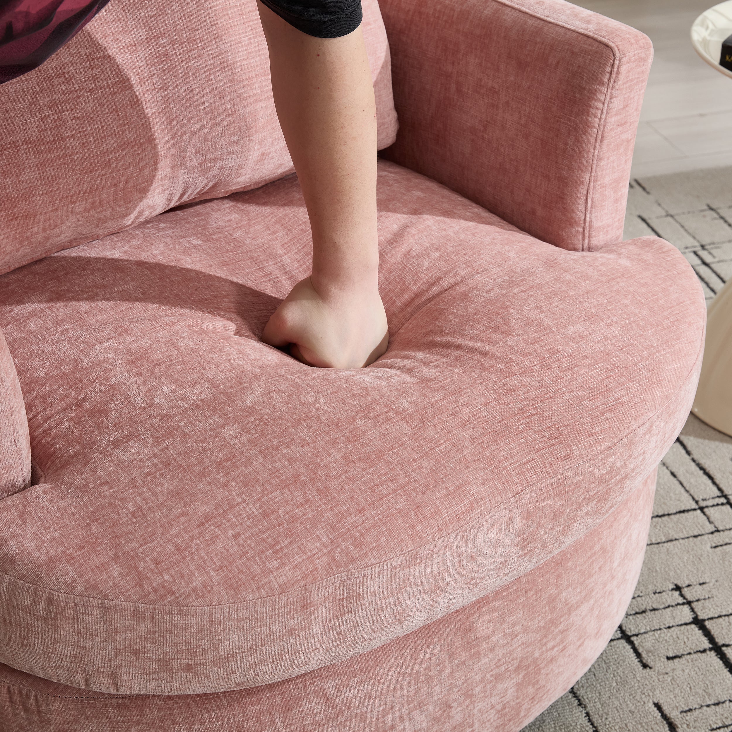 Swivel Chenille Fabric Sofa Chair