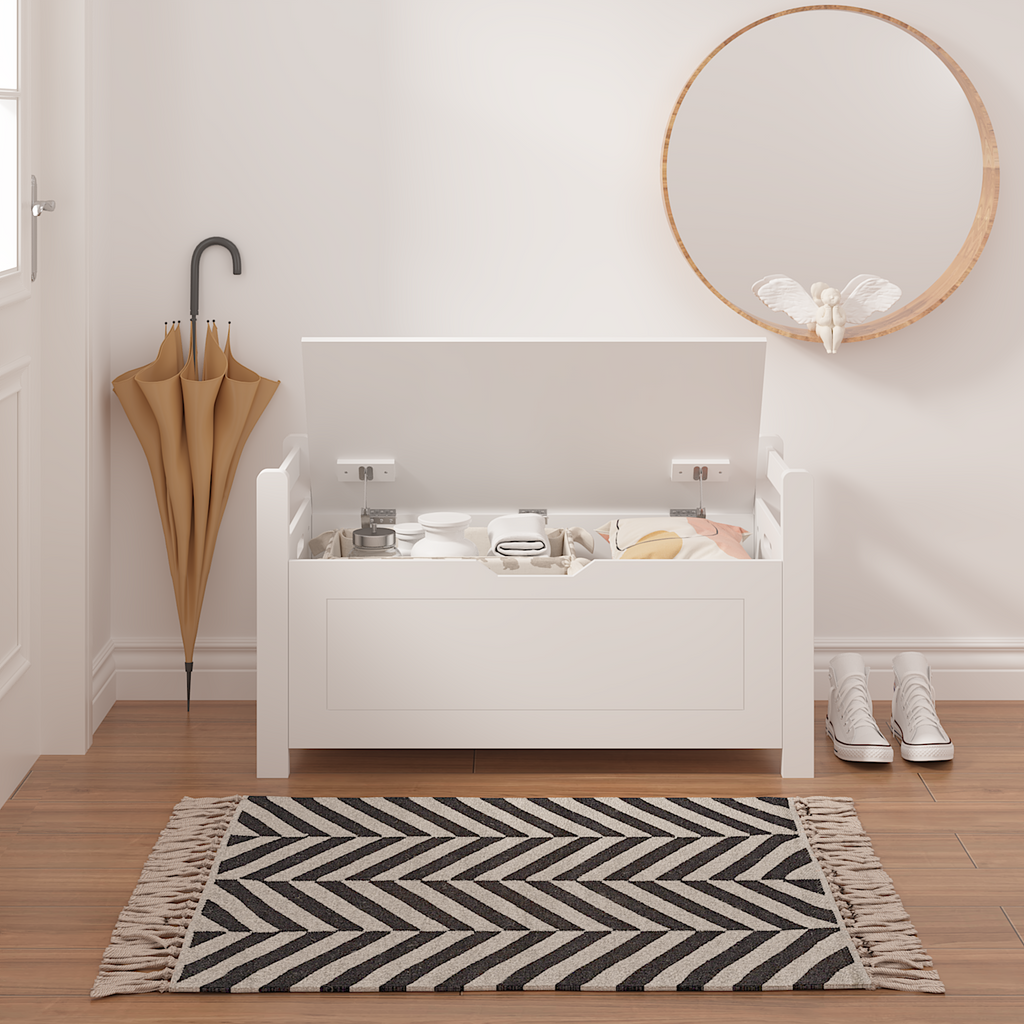 Kids Toy Box Chest Large Storage Cabinet with Cushion Seat