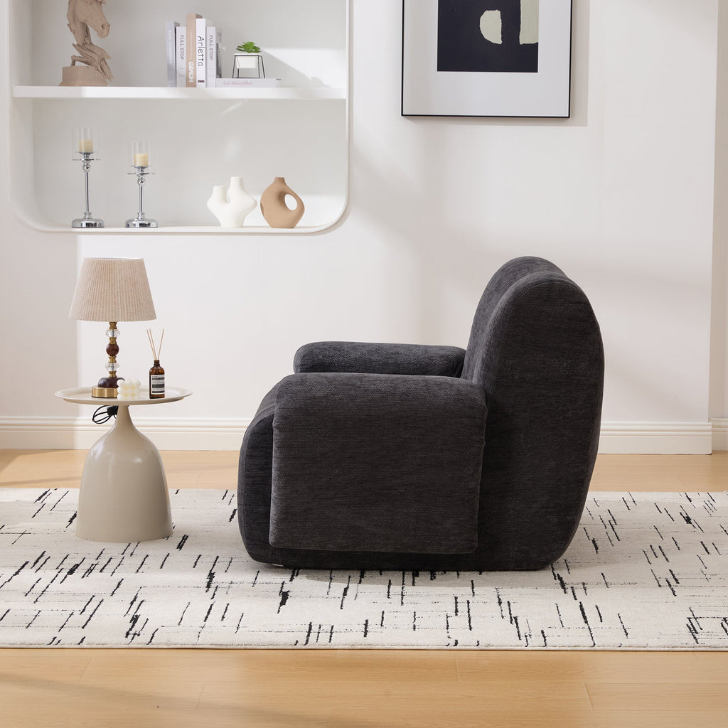 Modern Chenille Vertical Stripe Accent Chair