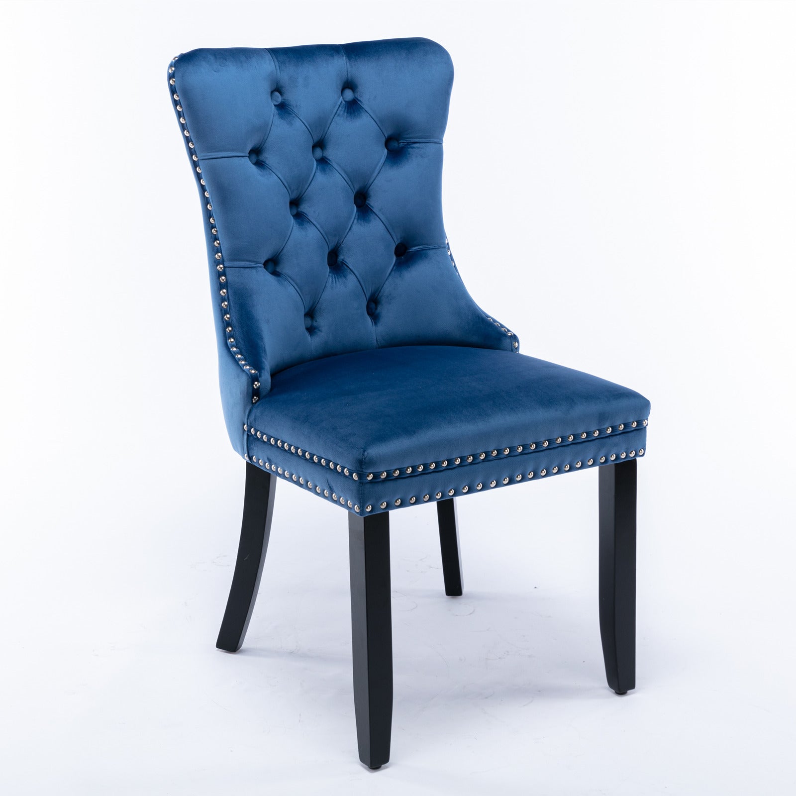 Modern High-end Tufted Solid Wood Velvet Dining Chair(Set of 2)