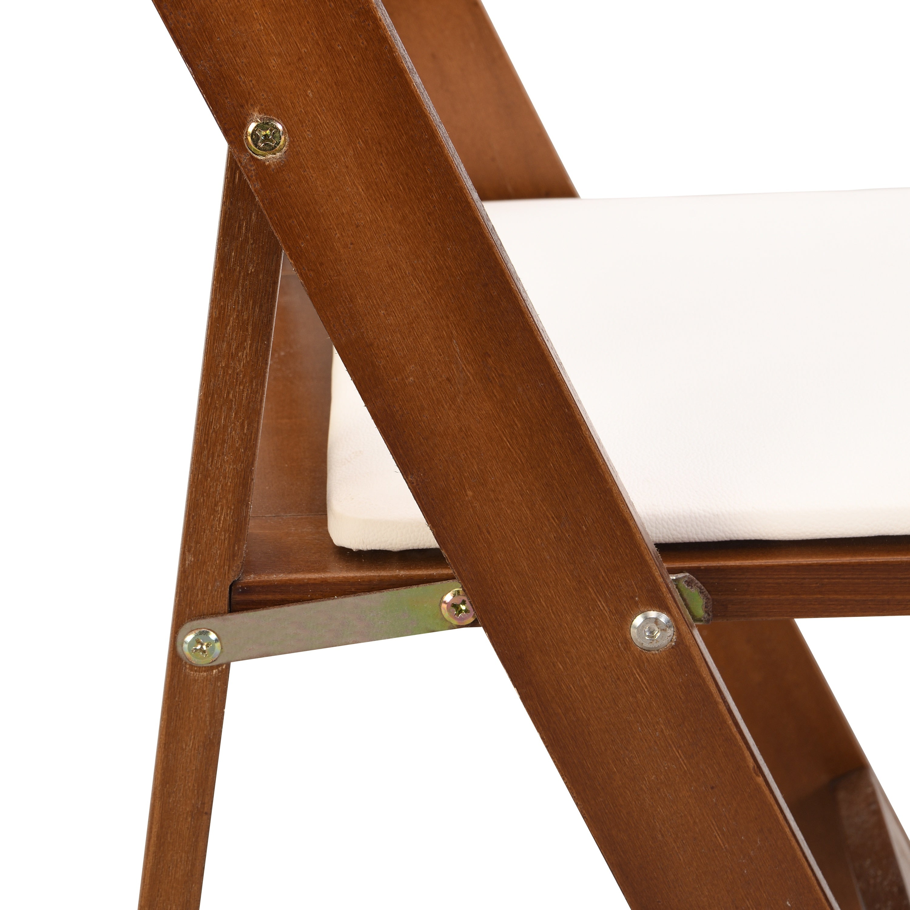 Set of 4 Folding Chairs Cushioned Solid Wood Space-Saving Dining Chairs