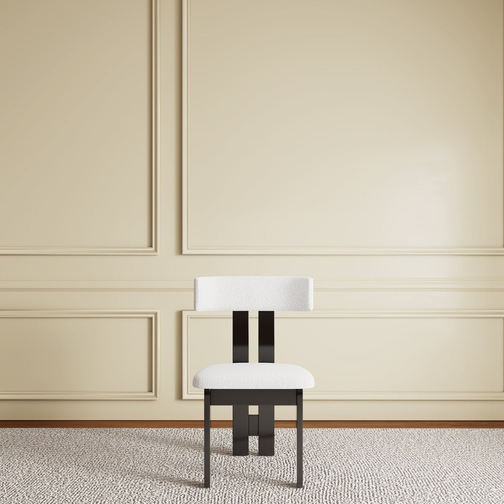Modern Pure White Velvet Dining Chairs (Set of 2)