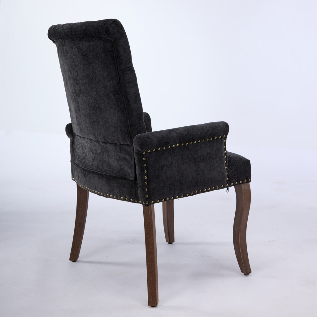 Elegant Upholstered Chenille Fabric Accent Dining Chair