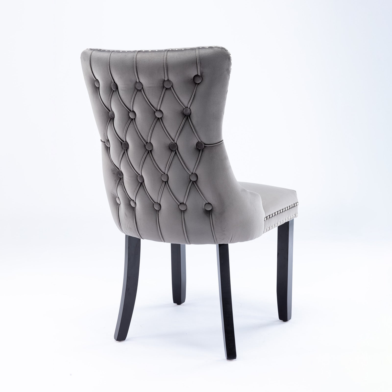 Modern Velvet Upholstered Wing-Back Dining Chairs (Set of 2)