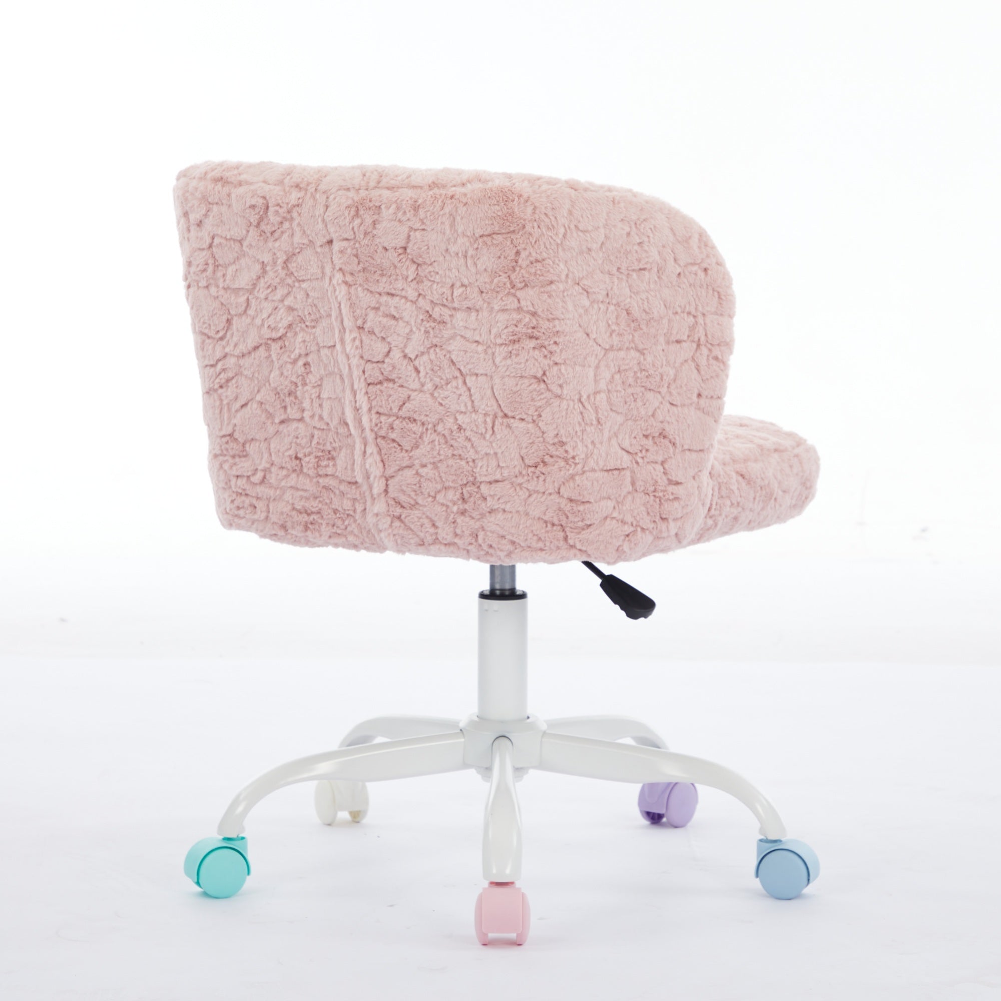 Artificial Rabbit Hair Adjustable Office Chair with Metal Base