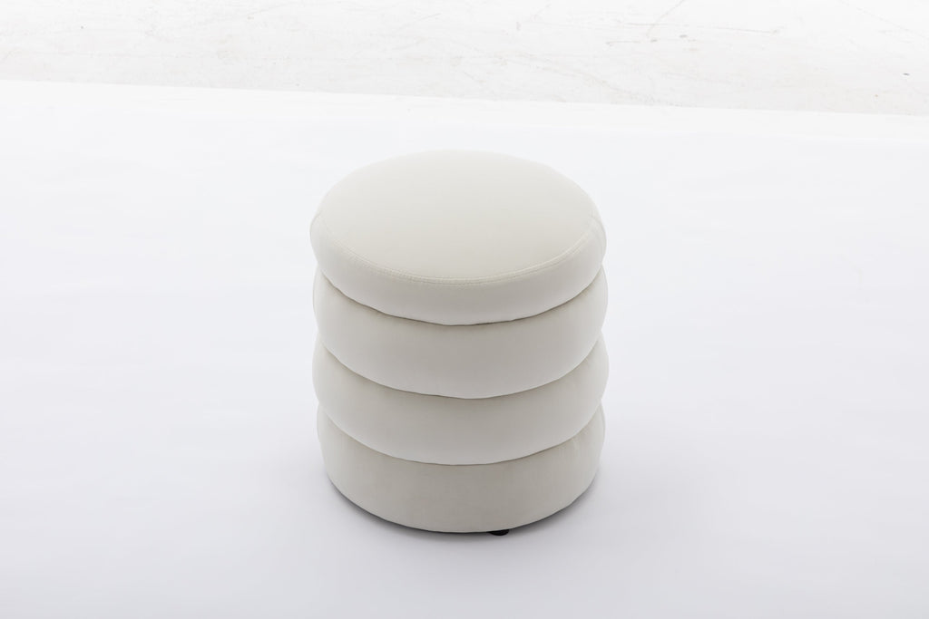 Boucle/Velvet Round Ottoman Footrest Stool